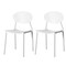 Fabulaxe Modern Plastic Outdoor Dining Chair with Open Oval Back Design, White, PK 2 QI004226.WT.2 - alternate 1